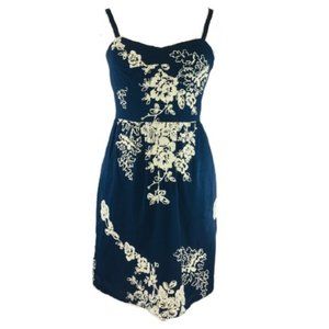 J.Crew Mirabel Lawn Dress Embroidered Navy